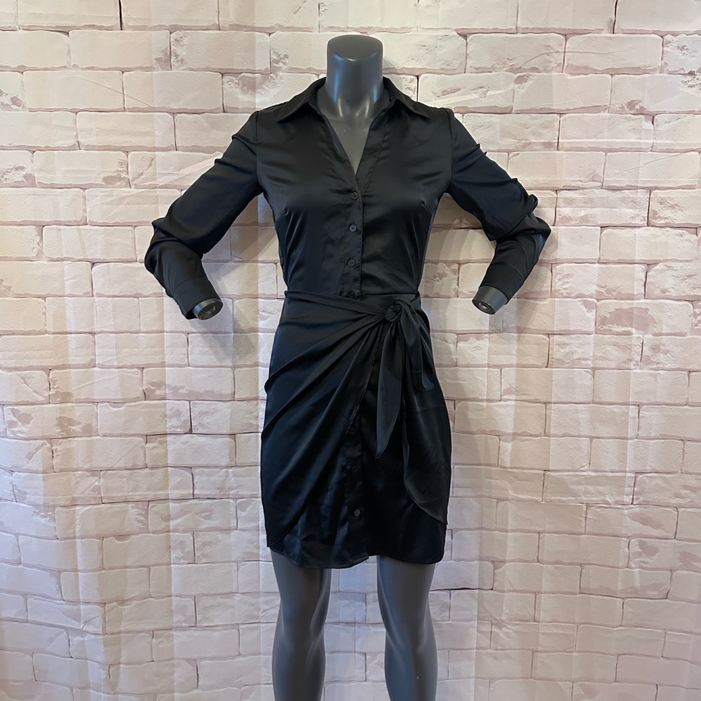Guess Alya Long Sleeve Mini Shirt Dress